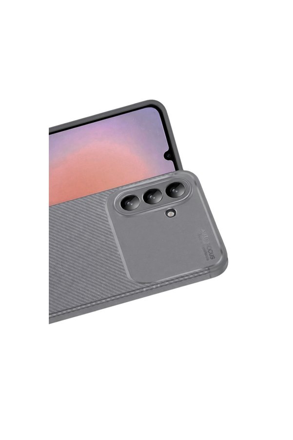 Evi̇mdeyokyok Samsung Galaxy A36 Kılıf Auto Focus Karbon Kapak - Gri̇