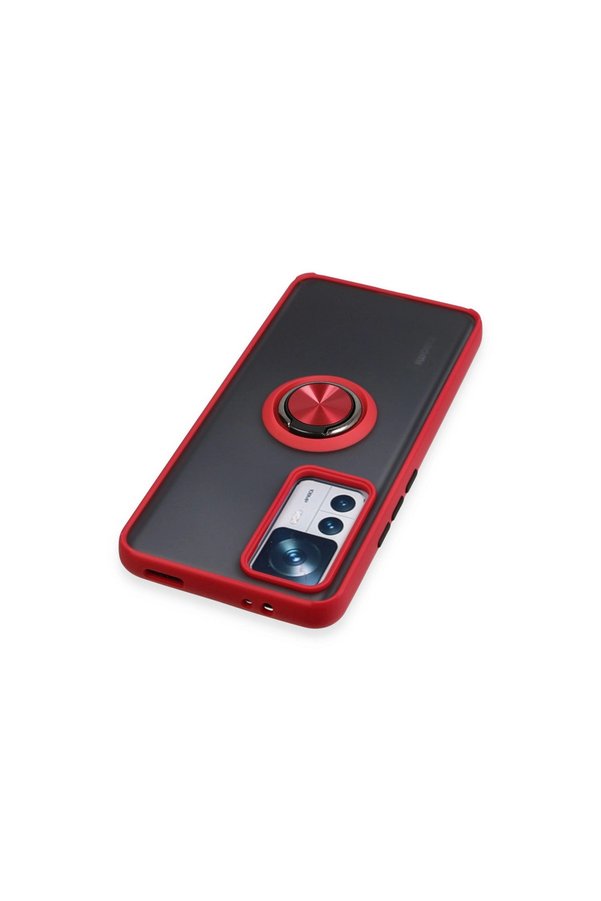 Evimdeyokyok Xiaomi Mi 12T Pro Kılıf Montreal Yüzüklü Silikon Kapak - Kırmızı