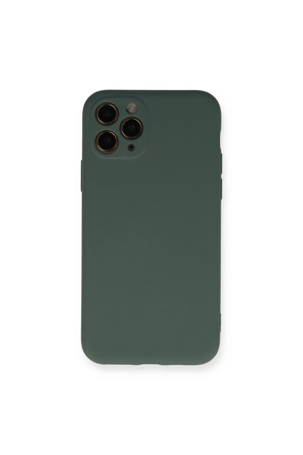Evimdeyokyok Apple İphone 11 Pro Kılıf Nano İçi Kadife Silikon - Koyu Yeşil