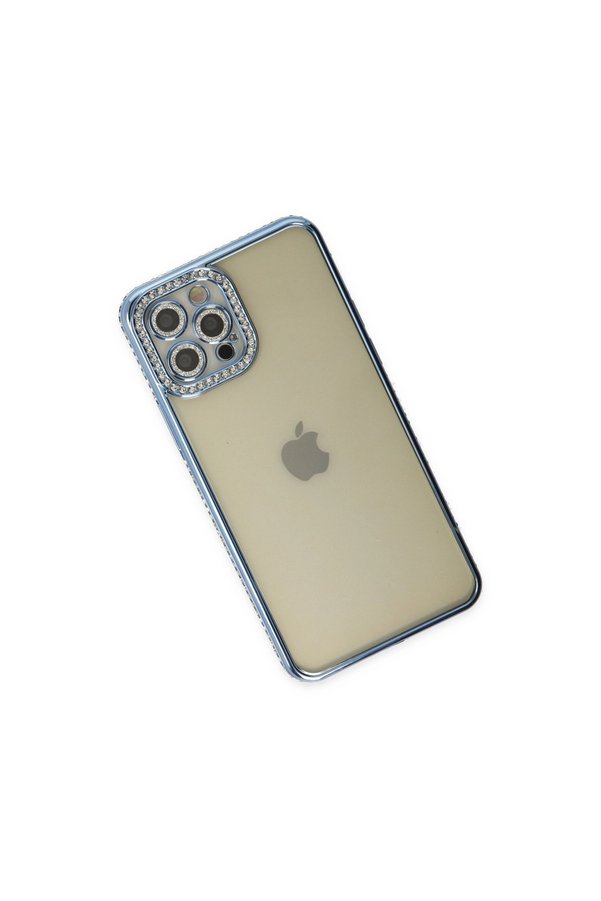 Evimdeyokyok Apple İphone 12 Pro Kılıf Joke Taşlı Silikon - Mavi