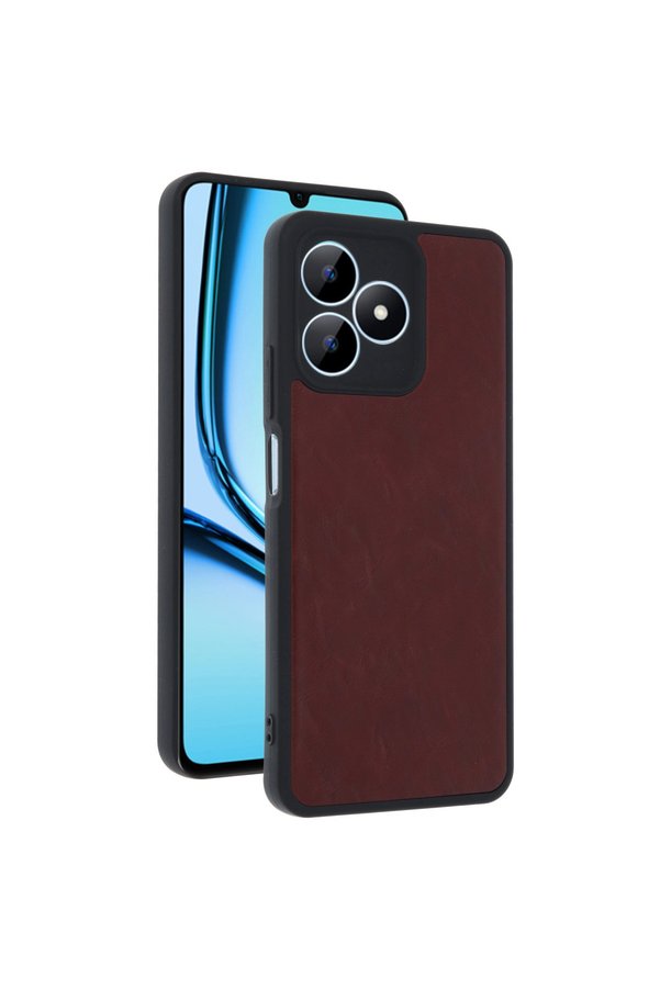 Evimdeyokyok Realme Note 50 4G Kılıf Aras Deri Kapak - Bordo