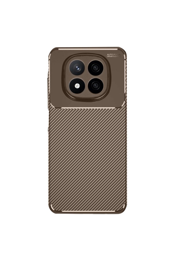 Evi̇mdeyokyok Xi̇aomi̇ Redmi̇ Note 14 Pro 4G Kılıf Auto Focus Karbon Kapak - Kahverengi̇