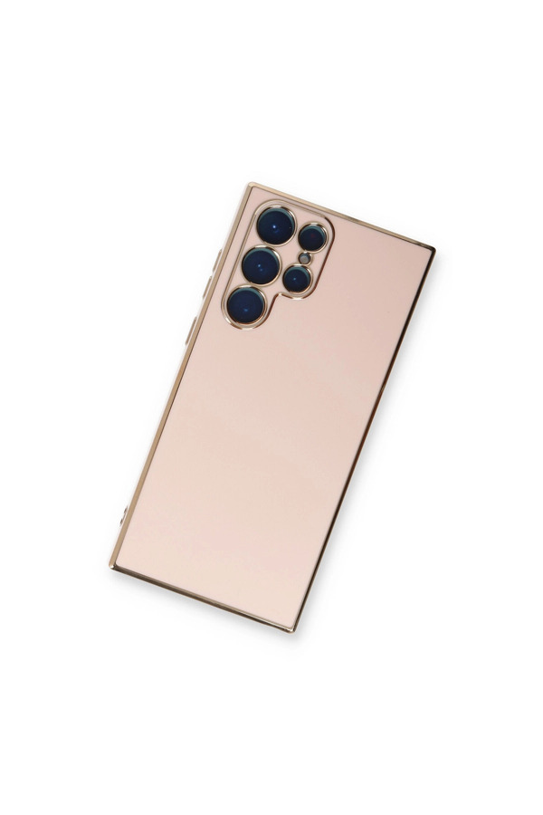 Evimdeyokyok Samsung Galaxy S22 Ultra Kılıf Volet Silikon - Pembe
