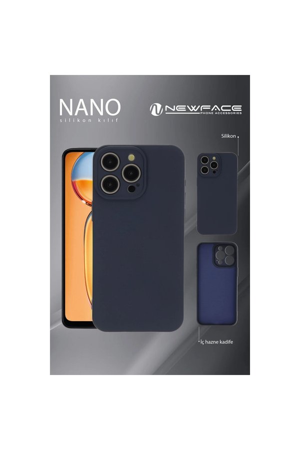 Evimdeyokyok Apple İphone 16 Pro Max Kılıf Nano İçi Kadife Silikon - Lacivert