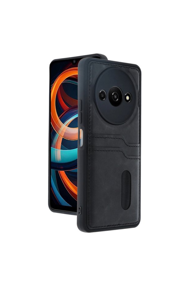 Evimdeyokyok Xiaomi Redmi A3 4G Kılıf Sara Kartvizitli Deri Kılıf - Siyah