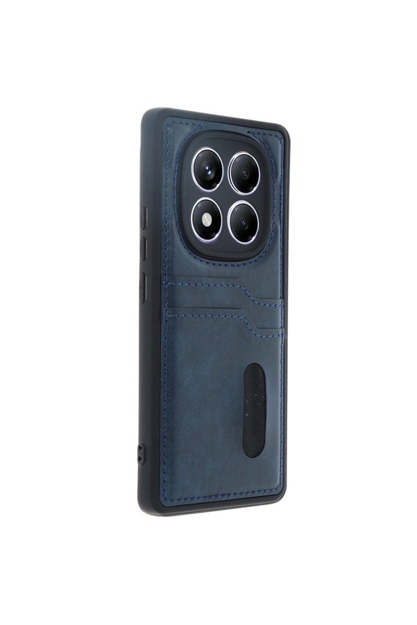 Evimdeyokyok Xiaomi Redmi Note 14 Pro 5G Kılıf Sara Kartvizitli Deri Kılıf - Lacivert