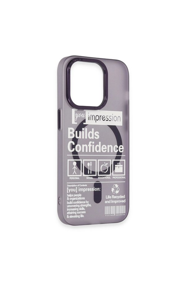 Evi̇mdeyokyok Apple İphone 14 Pro Kılıf Apollo Magneti̇csafe Desenli̇ Kapak - Apollo Mor - 6