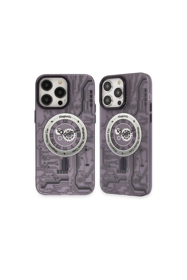 Evimdeyokyok Apple İphone 14 Pro Kılıf Apollo Magneticsafe Desenli Kapak - Apollo Mor - 5
