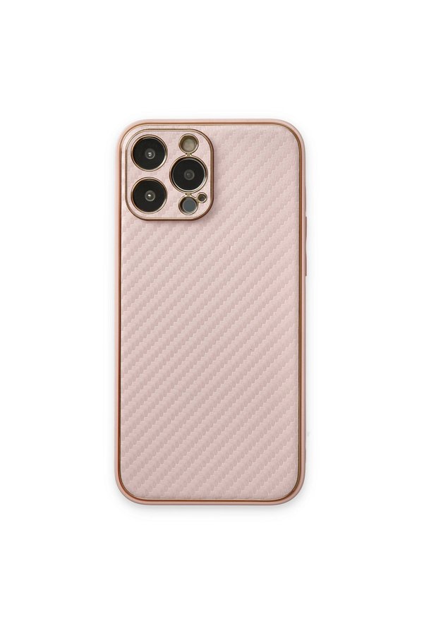 Evimdeyokyok Apple İphone 13 Pro Kılıf Coco Karbon Silikon - Pembe