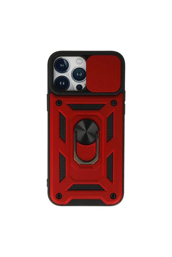Evimdeyokyok Apple İphone 13 Pro Kılıf Pars Lens Yüzüklü Silikon - Kırmızı