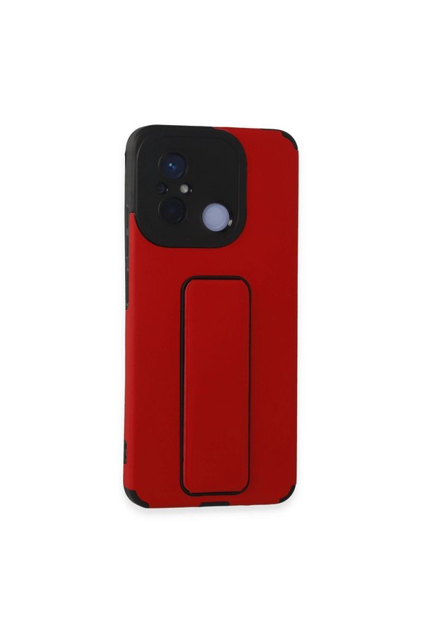 Evimdeyokyok Xiaomi Redmi 12C Kılıf Mega Standlı Silikon - Kırmızı