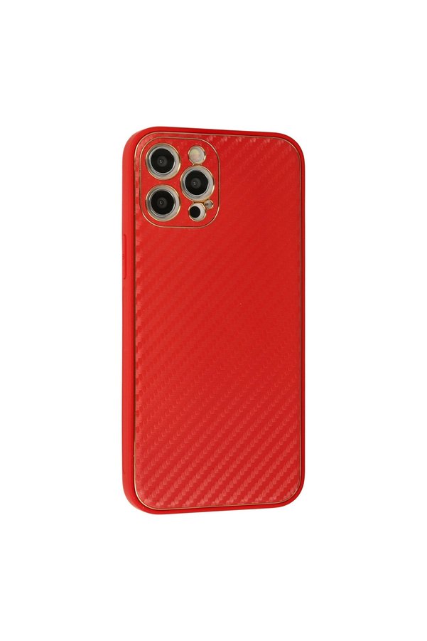 Evi̇mdeyokyok Apple İphone 12 Pro Max Kılıf Coco Karbon Si̇li̇kon - Kırmızı
