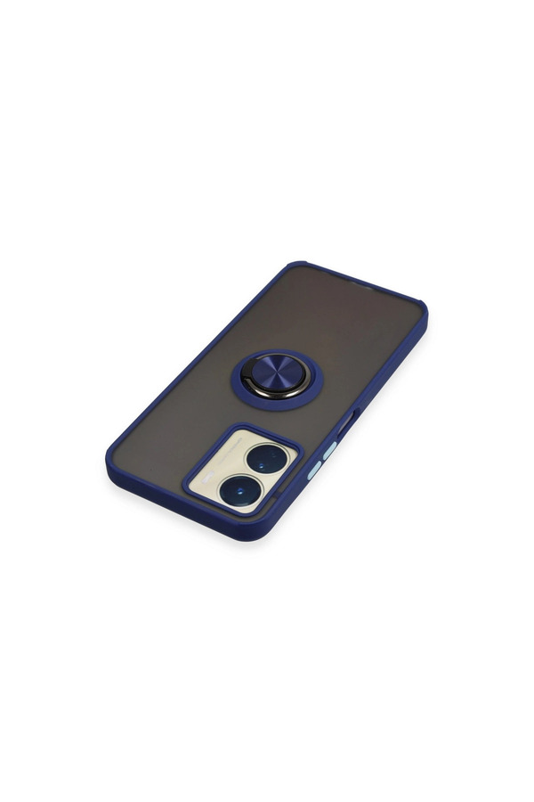 Evimdeyokyok Vivo Y16 Kılıf Montreal Yüzüklü Silikon Kapak - Lacivert