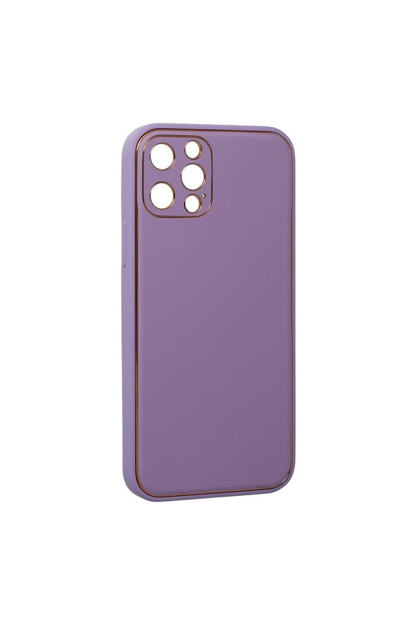 Evimdeyokyok Apple İphone 12 Pro Kılıf Coco Deri Silikon Kapak - Lila