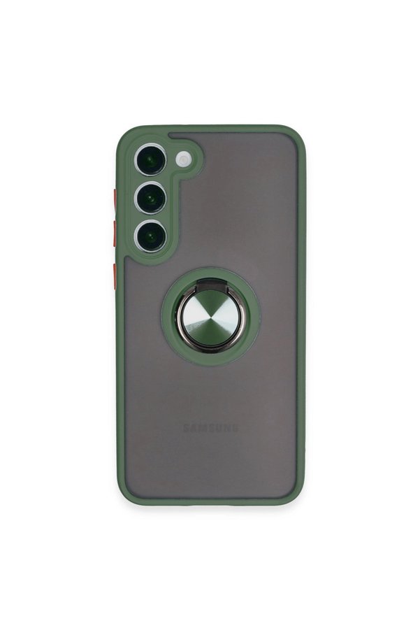 Evimdeyokyok Samsung Galaxy S23 Plus Kılıf Montreal Yüzüklü Silikon Kapak - Yeşil