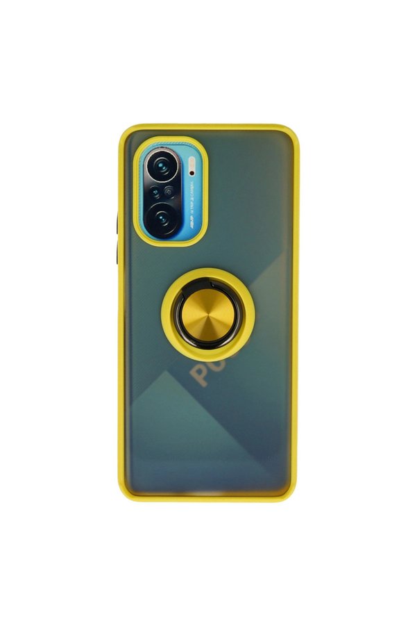 Evimdeyokyok Xiaomi Redmi K40 Kılıf Montreal Yüzüklü Silikon Kapak - Sarı