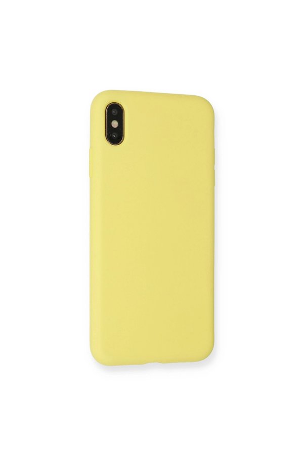 Evimdeyokyok Apple İphone Xs Max Kılıf Nano İçi Kadife Silikon - Mat Sarı