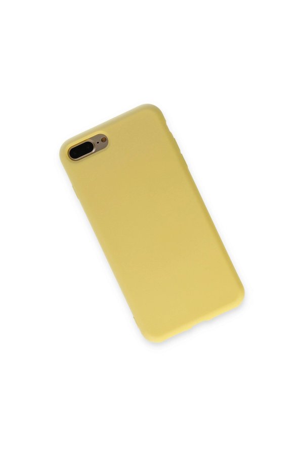Evimdeyokyok Apple İphone 7 Plus Kılıf Nano İçi Kadife Silikon - Sarı