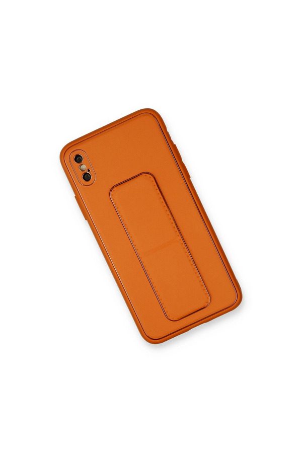 Evimdeyokyok Apple İphone Xs Max Kılıf Coco Deri Standlı Kapak - Turuncu