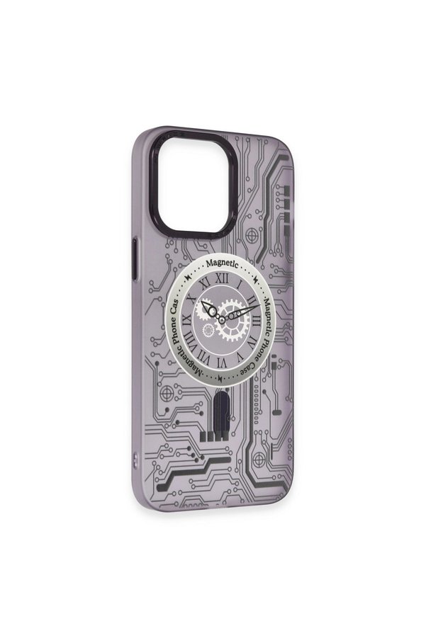 Evi̇mdeyokyok Apple İphone 14 Pro Kılıf Apollo Magneti̇csafe Desenli̇ Kapak - Apollo Mor - 5