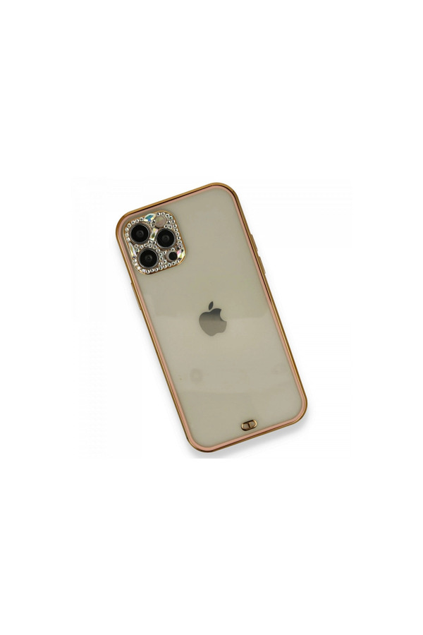 Evi̇mdeyokyok Apple İphone 12 Pro Kılıf Li̇va Taşlı Si̇li̇kon - Pembe