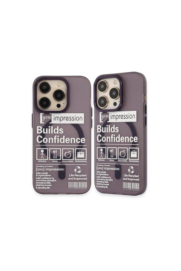 Evimdeyokyok Apple İphone 14 Pro Kılıf Apollo Magneticsafe Desenli Kapak - Apollo Mor - 6
