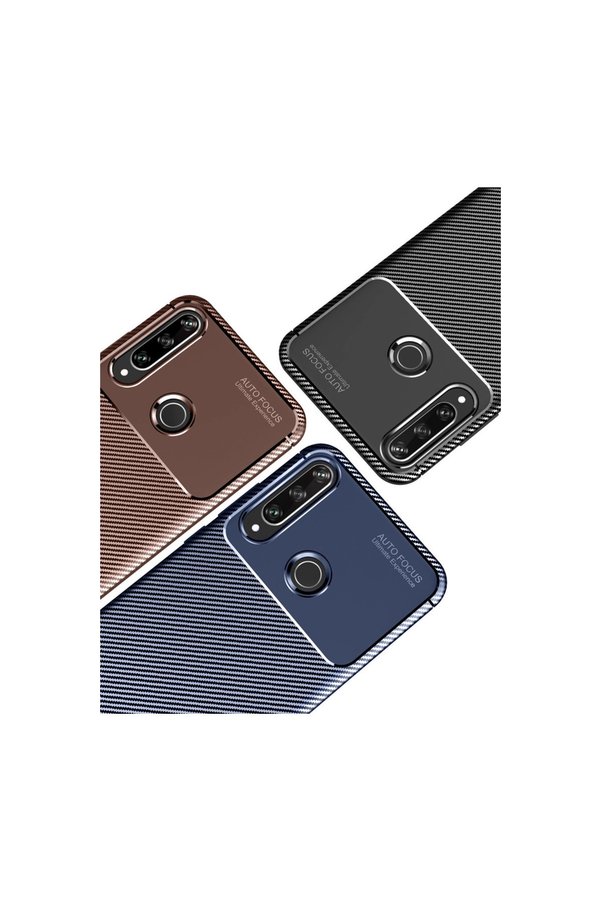 Evi̇mdeyokyok Huawei̇ Y6P Kılıf Auto Focus Karbon Kapak - Laci̇vert