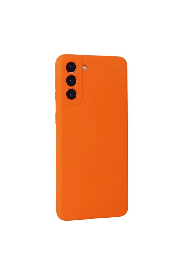 Evimdeyokyok Samsung Galaxy S21 Plus Kılıf Nano İçi Kadife Silikon - Turuncu