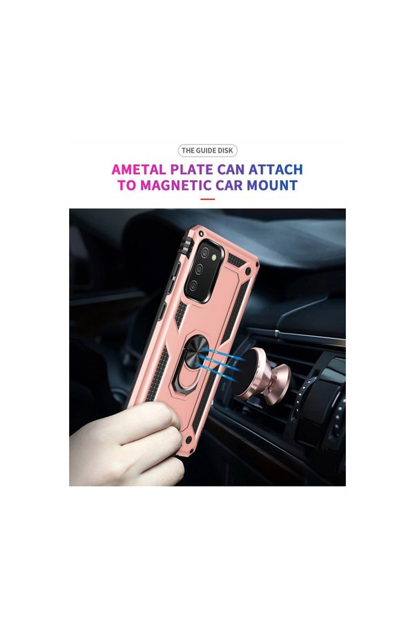 Evimdeyokyok Samsung Galaxy A02S Kılıf Sofya Yüzüklü Silikon Kapak - Rose