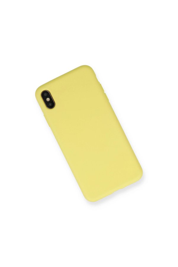 Evimdeyokyok Apple İphone Xs Max Kılıf Nano İçi Kadife Silikon - Mat Sarı