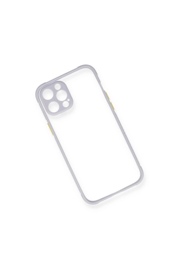 Evimdeyokyok Apple İphone 12 Pro Kılıf Miami Şeffaf Silikon - Lila