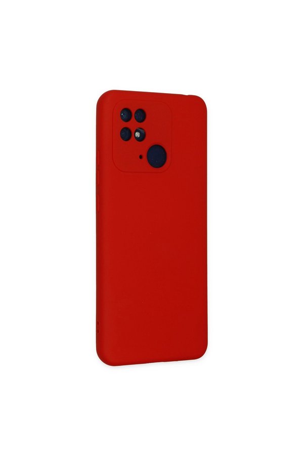Evimdeyokyok Xiaomi Redmi 10C Kılıf Nano İçi Kadife Silikon - Kırmızı