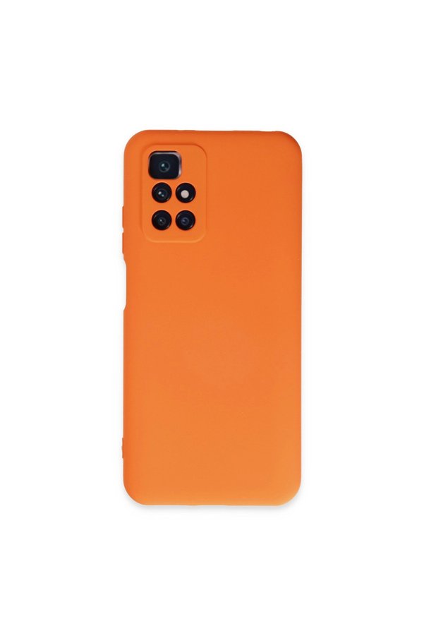 Evimdeyokyok Xiaomi Redmi 10 2022 Kılıf Nano İçi Kadife Silikon - Turuncu