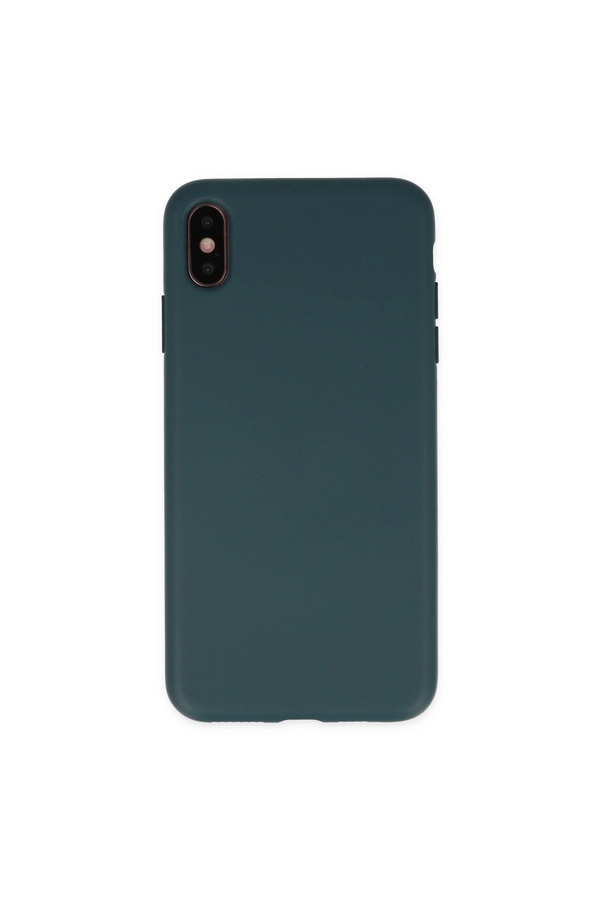 Evimdeyokyok Apple İphone Xs Max Kılıf Nano İçi Kadife Silikon - Koyu Yeşil