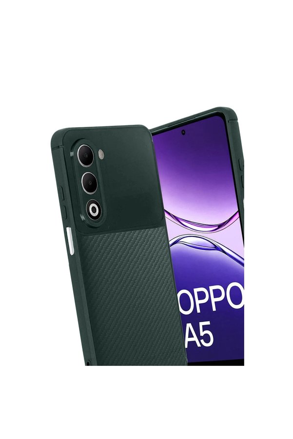 Evi̇mdeyokyok Oppo A5 4G Auto Focus Karbon Kapak - Koyu Yeşi̇l