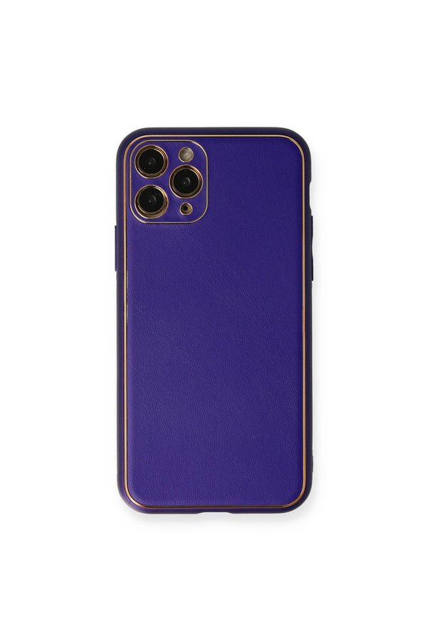 Evimdeyokyok Apple İphone 11 Pro Kılıf Coco Deri Silikon Kapak - Mor