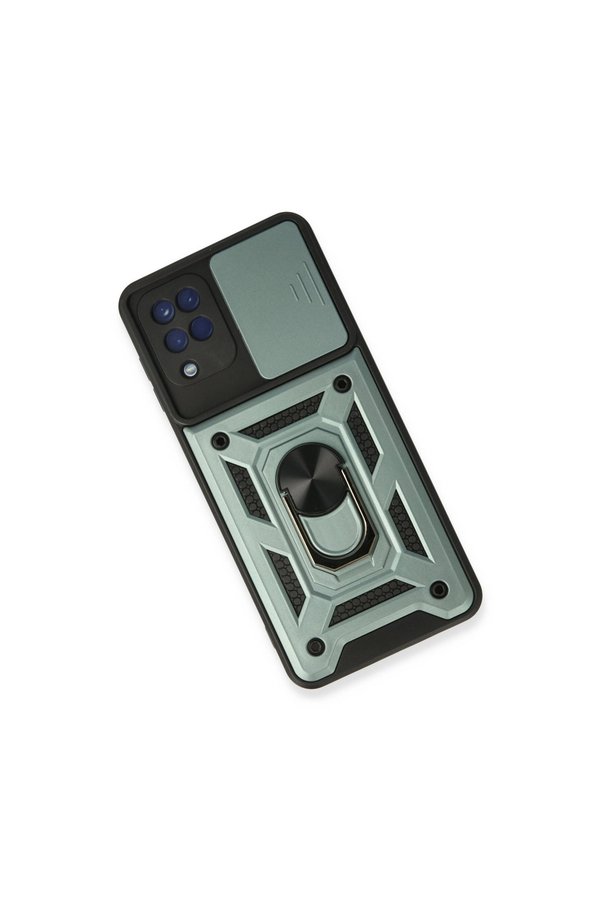 Evi̇mdeyokyok Samsung Galaxy A22 Kılıf Pars Lens Yüzüklü Si̇li̇kon - Yeşi̇l