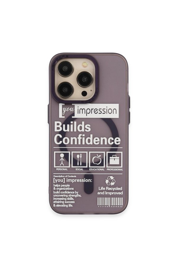 Evi̇mdeyokyok Apple İphone 14 Pro Kılıf Apollo Magneti̇csafe Desenli̇ Kapak - Apollo Mor - 6