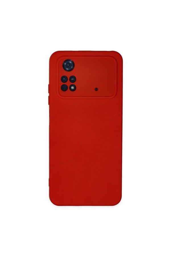 Evimdeyokyok Xiaomi Poco M4 Pro 4G Kılıf Nano İçi Kadife Silikon - Kırmızı