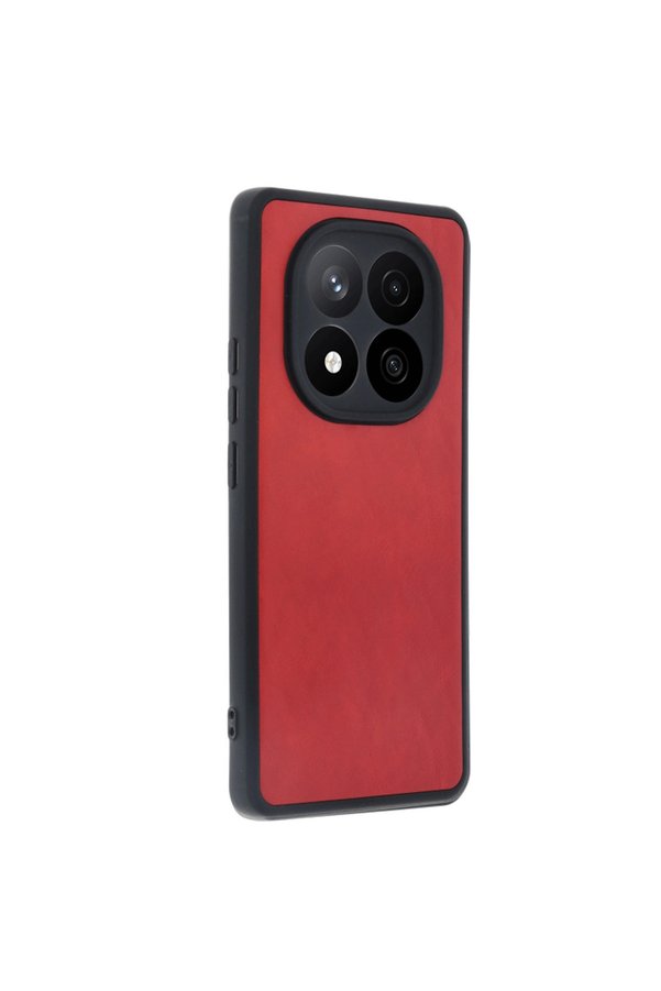 Evimdeyokyok Xiaomi Redmi Note 14 Pro 5G Kılıf Aras Deri Kapak - Kırmızı