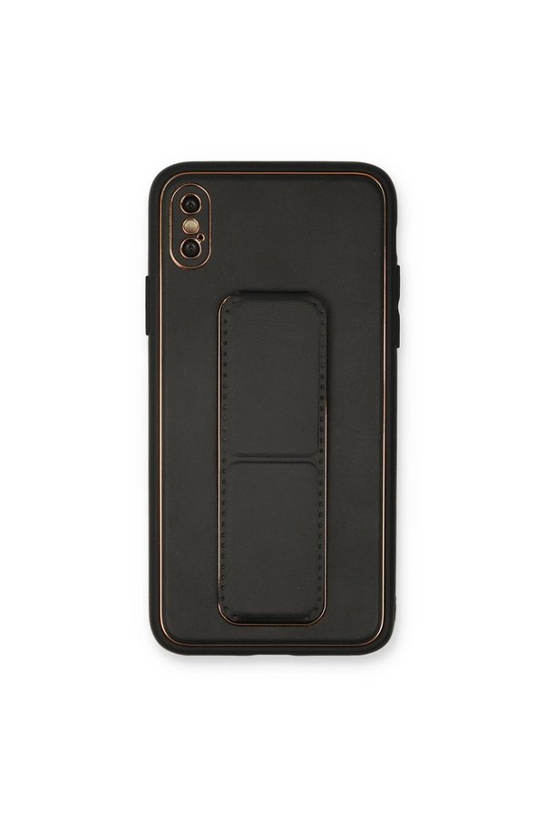 Evimdeyokyok Apple İphone Xs Max Kılıf Coco Deri Standlı Kapak - Siyah
