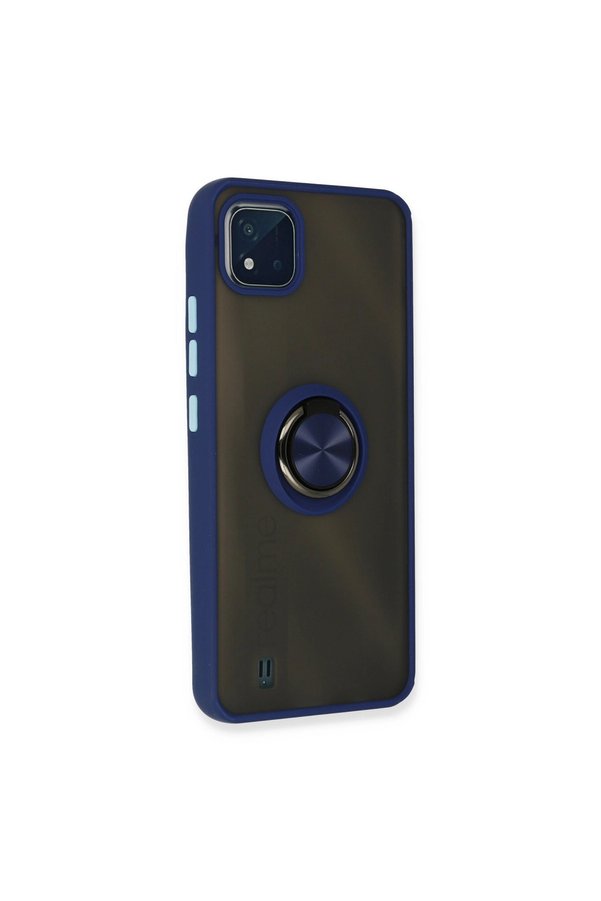 Evi̇mdeyokyok Realme C11 2021 Kılıf Montreal Yüzüklü Si̇li̇kon Kapak - Laci̇vert