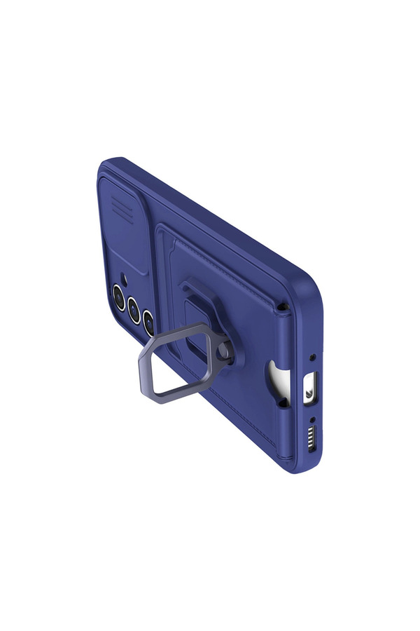 Evimdeyokyok Samsung Galaxy A36 Kılıf Zuma Kartvizitli Yüzüklü Silikon - Lacivert