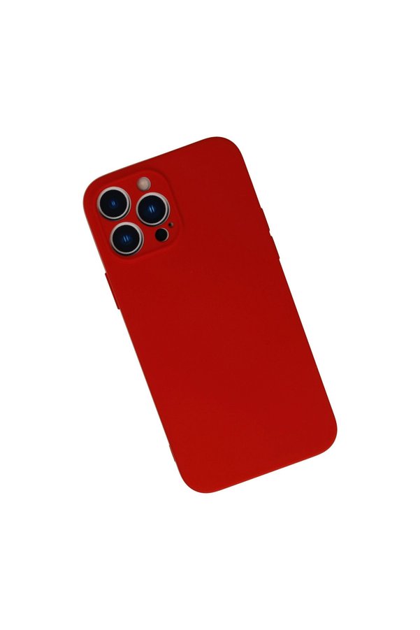 Evi̇mdeyokyok Apple İphone 13 Pro Max Kılıf Nano İçi̇ Kadi̇fe Si̇li̇kon - Kırmızı