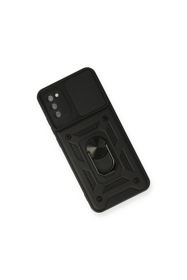 Evi̇mdeyokyok Samsung Galaxy A03S Kılıf Pars Lens Yüzüklü Si̇li̇kon - Si̇yah