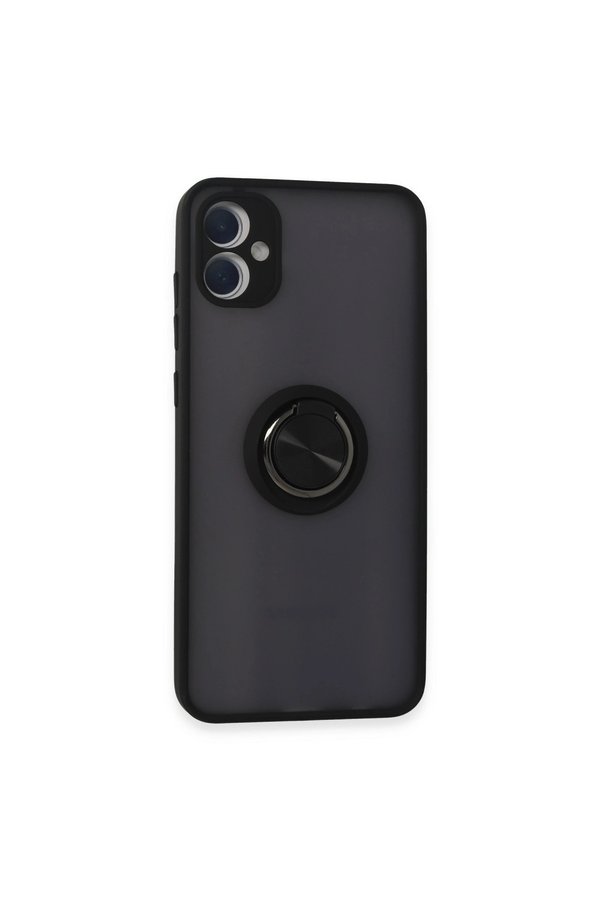 Evimdeyokyok Samsung Galaxy A05 Kılıf Montreal Yüzüklü Silikon Kapak - Siyah