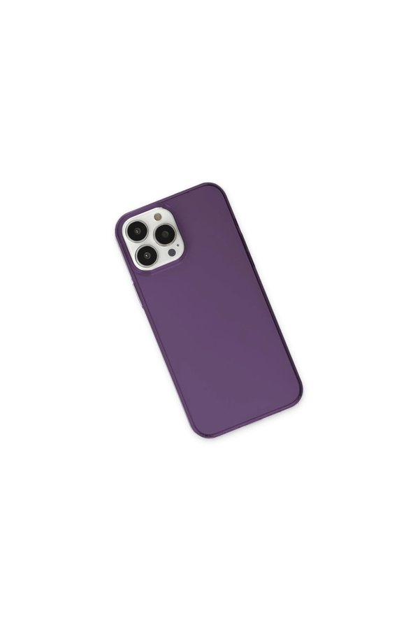 Evi̇mdeyokyok Apple İphone 13 Pro Max Kılıf Pc Sert Şeffaf Kapak - Mor