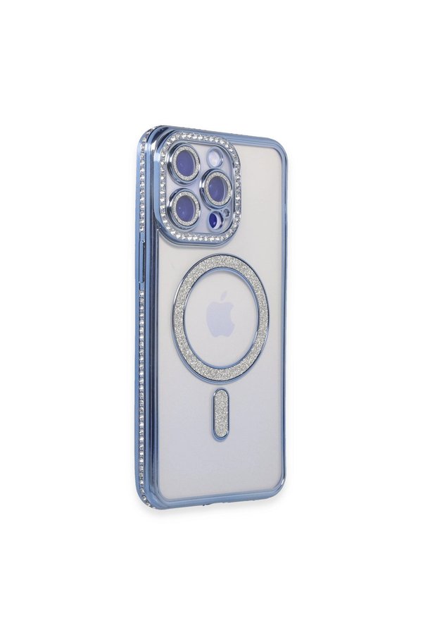 Evimdeyokyok Apple İphone 15 Pro Kılıf Joke Simli Magneticsafe Kılıf - Mavi
