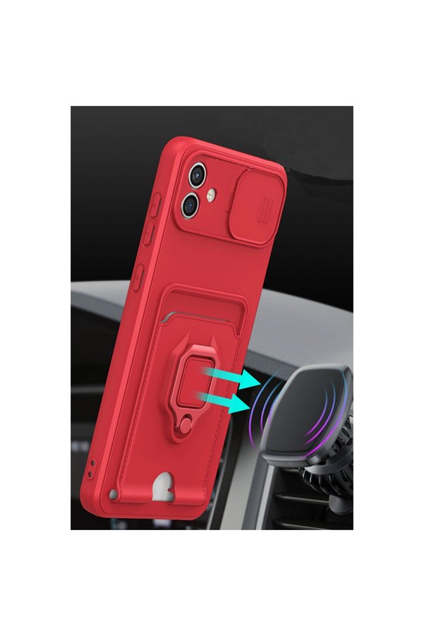 Evi̇mdeyokyok Samsung Galaxy A05 Kılıf Zuma Kartvi̇zi̇tli̇ Yüzüklü Si̇li̇kon - Yeşi̇l