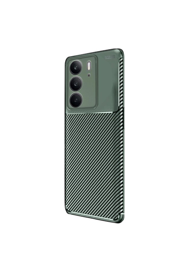 Evi̇mdeyokyok Realme C75 4G Auto Focus Karbon Kapak - Koyu Yeşi̇l
